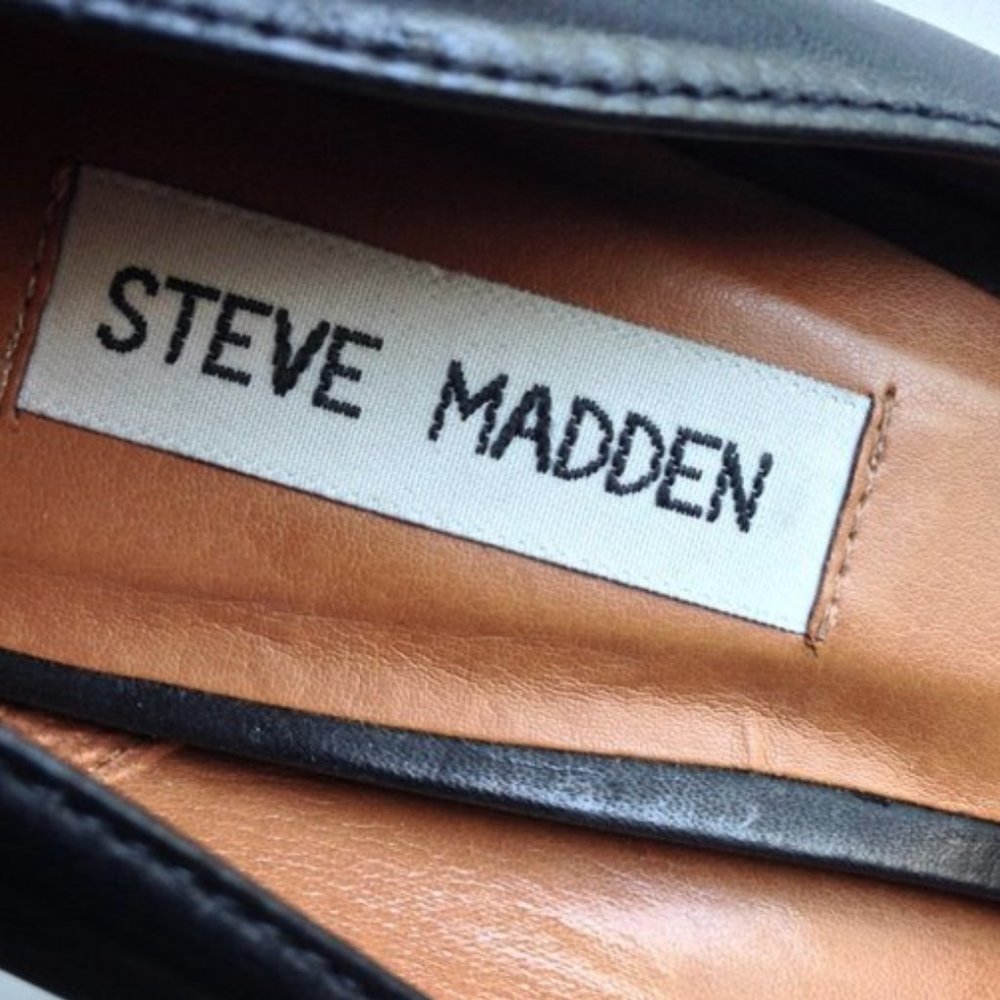Steve Madden-Black "Daeva" Leather Platform Pumps - Picture 7 of 8